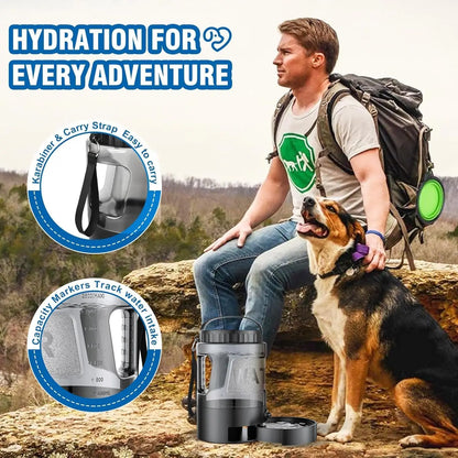 Dog Water Bowl Dispenser, 95Oz Portable Dog Travel Water Bottle ,Large Outdoor Pet Travel Cup for Dogs Camping Hiking Beach Hunting Puppy Essentials for on the Go Park Car Walking Accessories