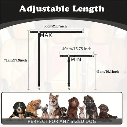 Pawzseek Dog Car Seat Belt Harness Straps - Adjustable, Durable, Easy to Use Pet Safety Accessory for Driving, Safety Harness