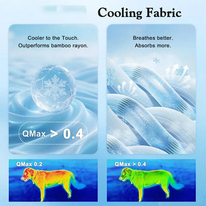 Dog Cooling Mat for Small to Medium Dogs, Long-Lasting Cool Pad for Outdoor & Indoor Use with Ice Silk Fabric & Waterproof Cover, Summer Cooling Pet Bed, Non-Slip Washable Pet Blanket