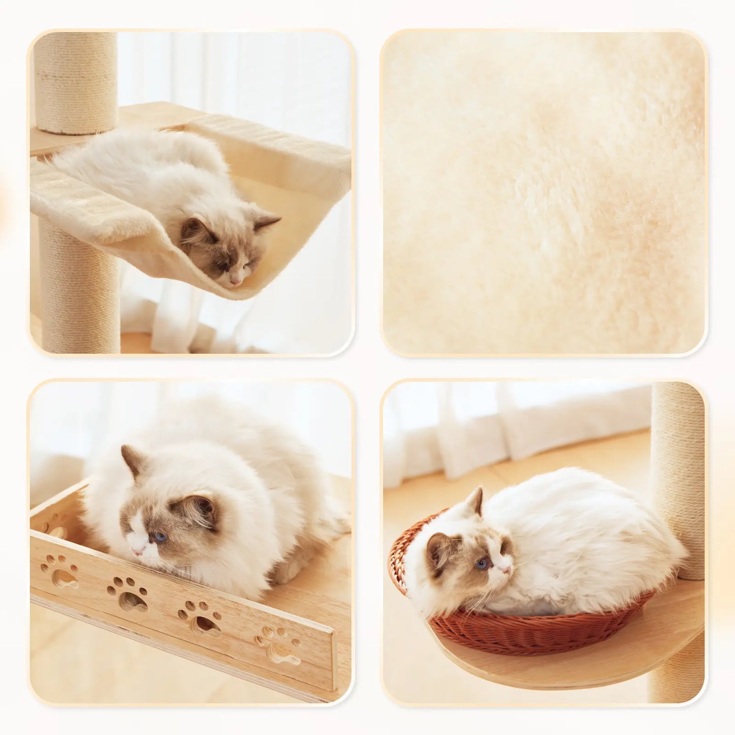 【Summervibes】Adjustable Height Cat Tree Tower (102-118 Inches ) 5-Tier Hemp Scratching Post Indoor/Outdoor Sturdy Cat Activity Center with Perches