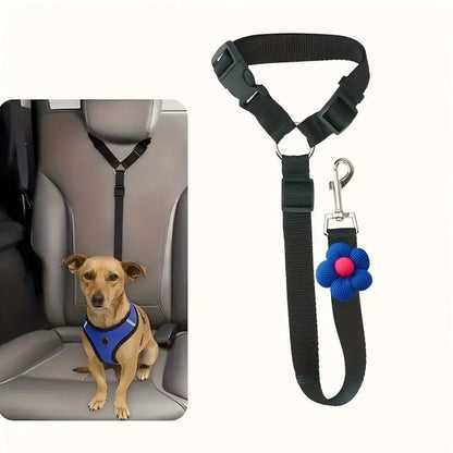 Pawzseek Dog Car Seat Belt Harness Straps - Adjustable, Durable, Easy to Use Pet Safety Accessory for Driving, Safety Harness