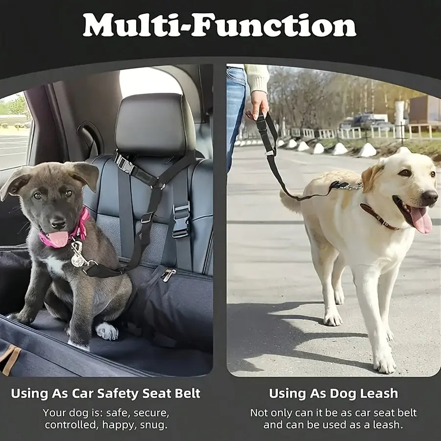 Pawzseek Dog Car Seat Belt Harness Straps - Adjustable, Durable, Easy to Use Pet Safety Accessory for Driving, Safety Harness