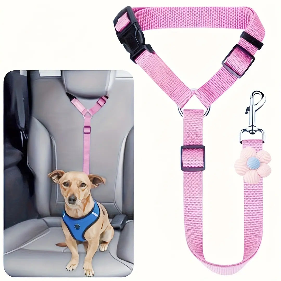 Pawzseek Dog Car Seat Belt Harness Straps - Adjustable, Durable, Easy to Use Pet Safety Accessory for Driving, Safety Harness