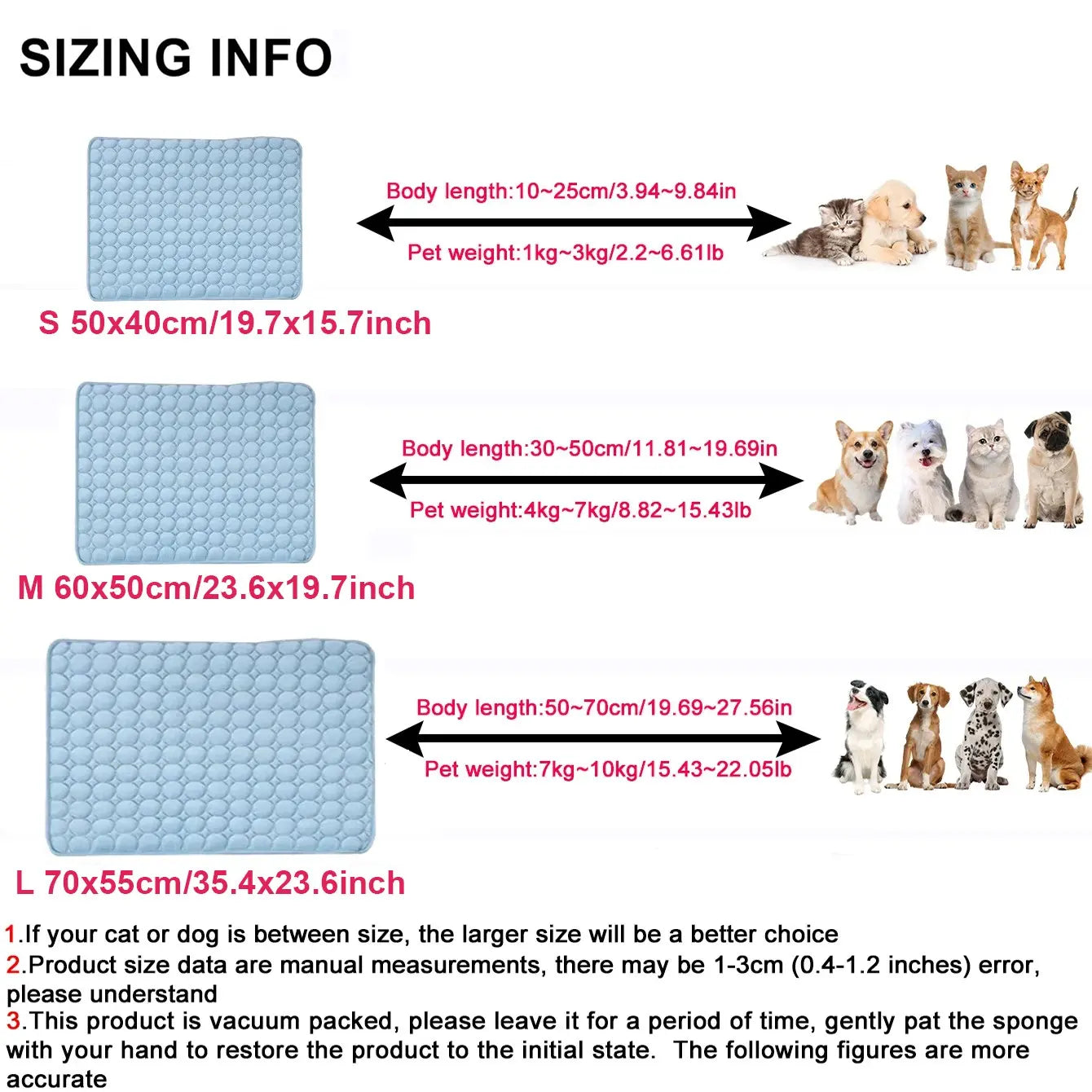 Dog Cooling Mat for Small to Medium Dogs, Long-Lasting Cool Pad for Outdoor & Indoor Use with Ice Silk Fabric & Waterproof Cover, Summer Cooling Pet Bed, Non-Slip Washable Pet Blanket