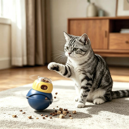 Cat & Small Dog Puzzle Food Dispensing Ball Slow Feeder Toy - Food Feeders for Boredom Relief, Interactive Treat Dispensing, Slow Eating & Enrichment