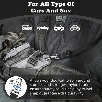 Pawzseek Dog Car Seat Belt Harness Straps - Adjustable, Durable, Easy to Use Pet Safety Accessory for Driving, Safety Harness