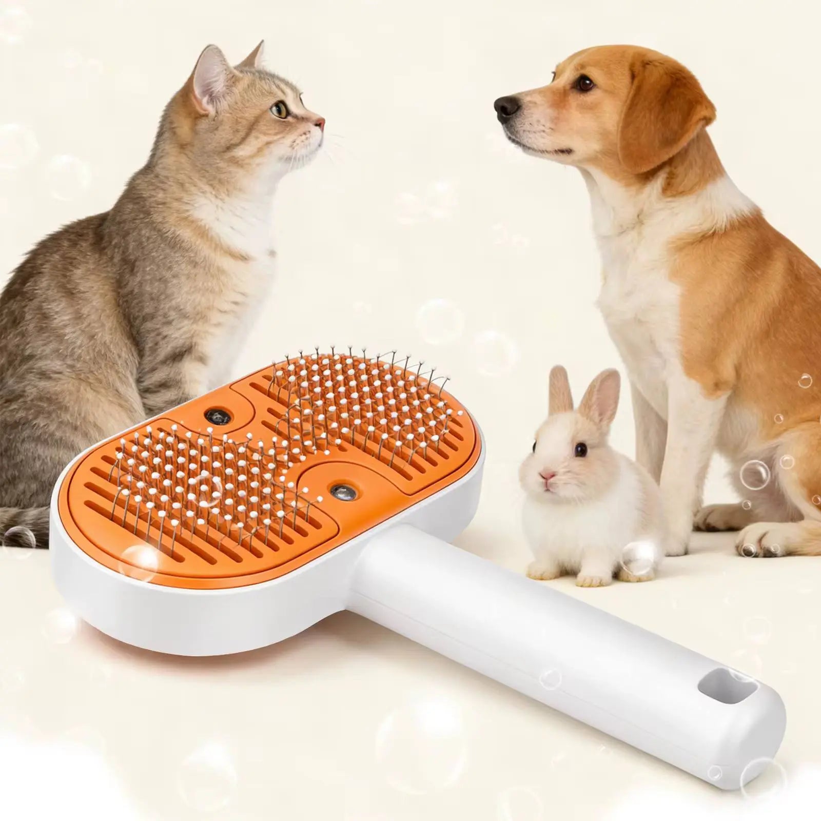 Upgraded 3-In-1 Steam Pet Grooming Brush for Dogs & Cats – Self-Cleaning Deshedding Comb with Spray Mist & UV Light