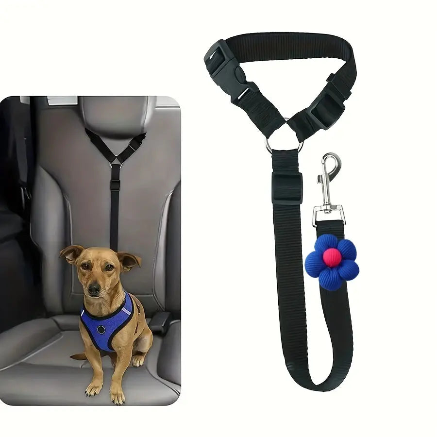Pawzseek Dog Car Seat Belt Harness Straps - Adjustable, Durable, Easy to Use Pet Safety Accessory for Driving, Safety Harness