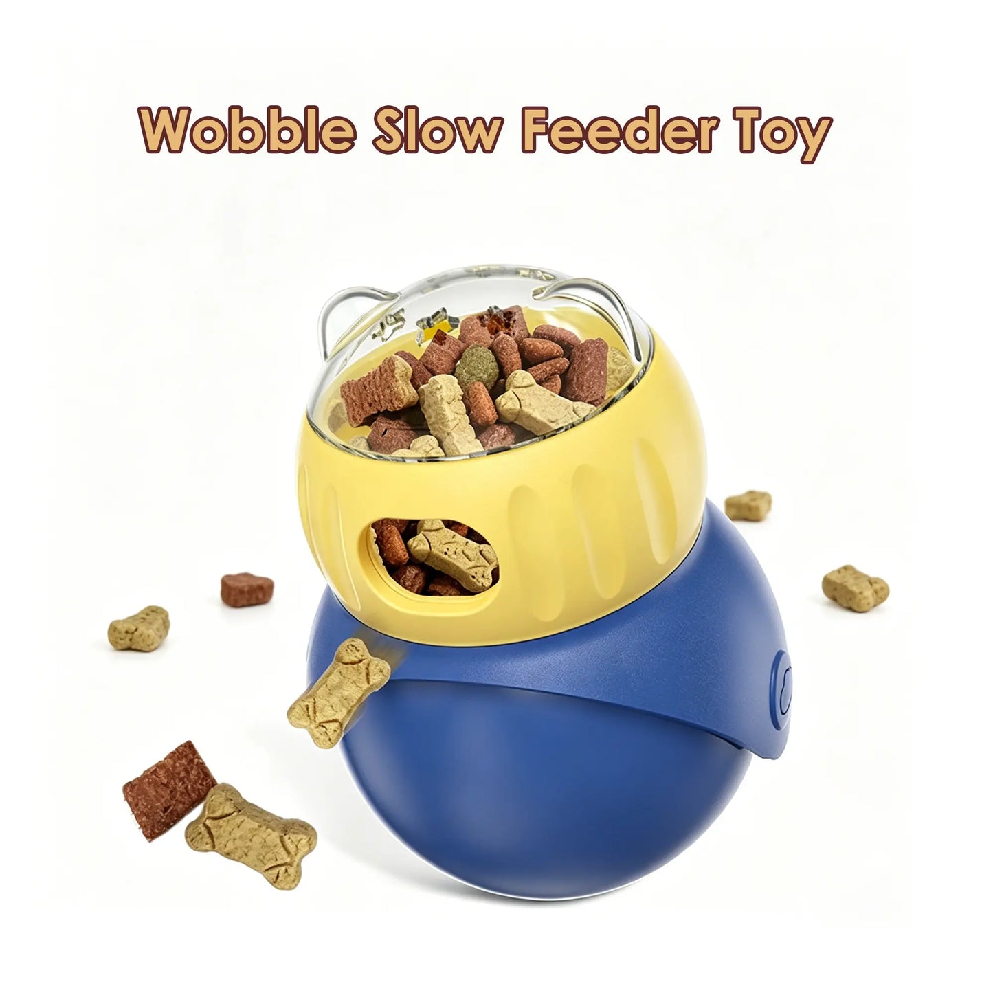 Cat & Small Dog Puzzle Food Dispensing Ball Slow Feeder Toy - Food Feeders for Boredom Relief, Interactive Treat Dispensing, Slow Eating & Enrichment
