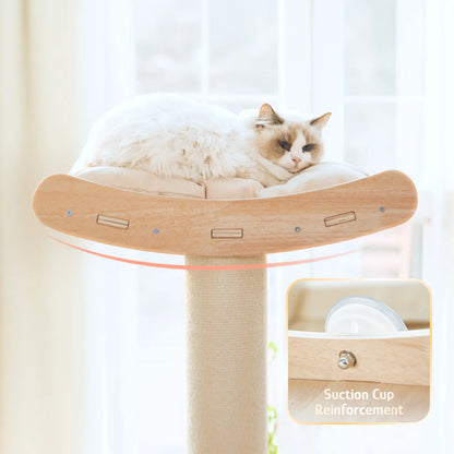 【Summervibes】Adjustable Height Cat Tree Tower (102-118 Inches ) 5-Tier Hemp Scratching Post Indoor/Outdoor Sturdy Cat Activity Center with Perches